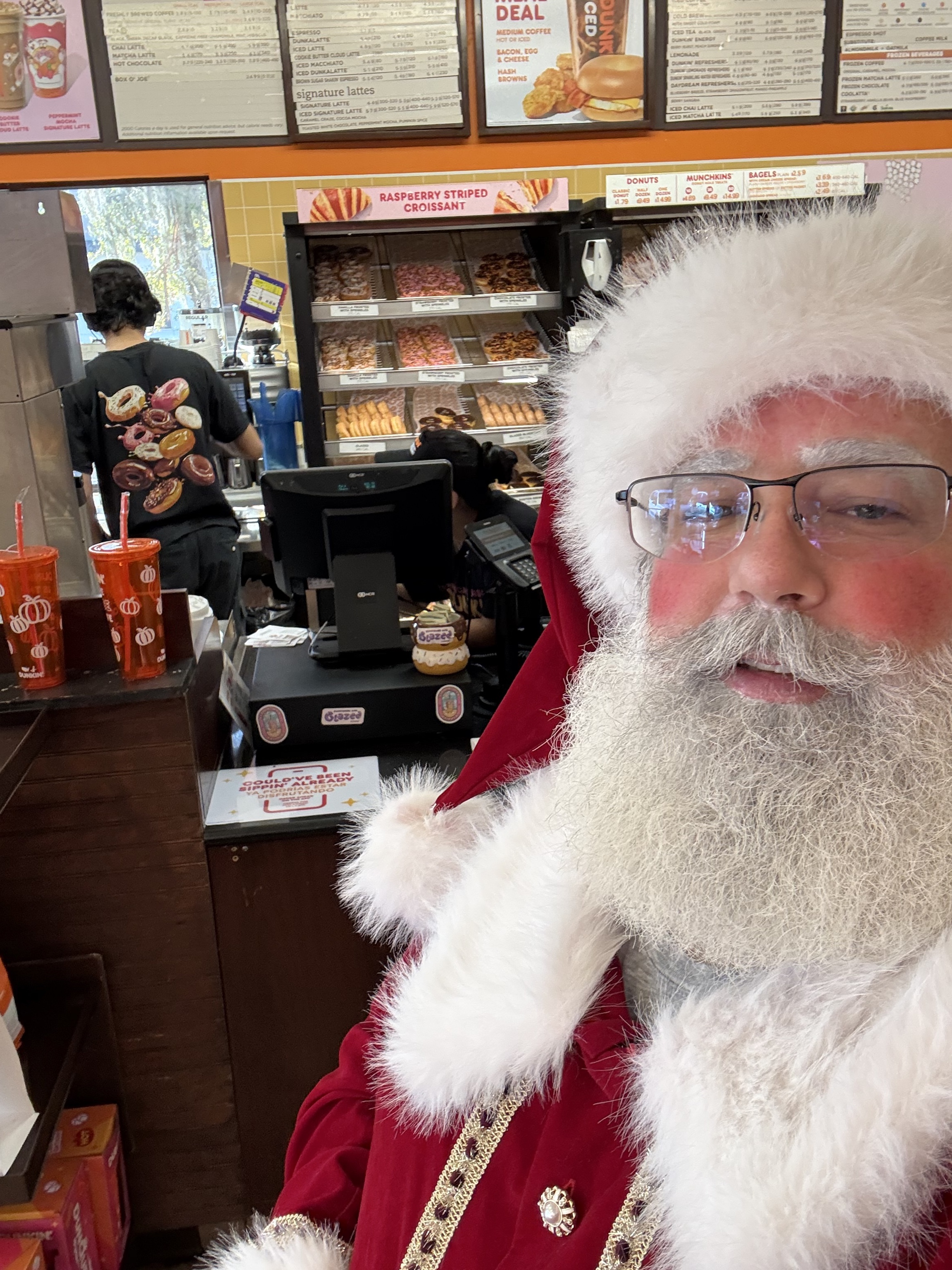 Santa B sharing a coffee moment